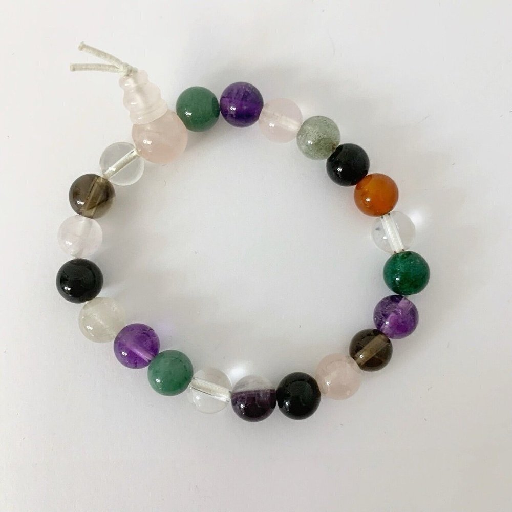 Stretch Elastic One Size glass beads multicolored bracelet - Picture 6 of 7